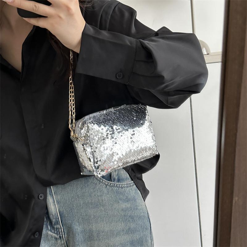 Fashionable 2023 Sequin Shoulder Bag For Women Urban Chic Pu Chain Crossbody Bag