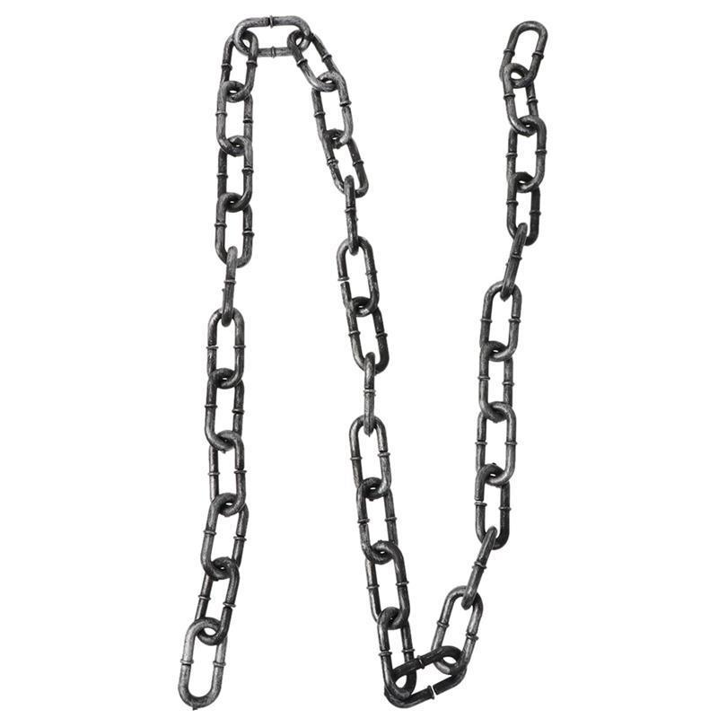 

Halloween Simulation Iron Chain Prop Decorate Chain for Halloween Party Men Women Fashion Jewelry Necklace Basic Punk Style deco серебряный