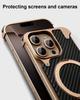 Oatsbasf Kryt na telefon s texturou uhlíkových vláken pro iPhone 16 Pro Max 16 Pro Ochranný kryt s 360° otočným magnetickým stojánkem