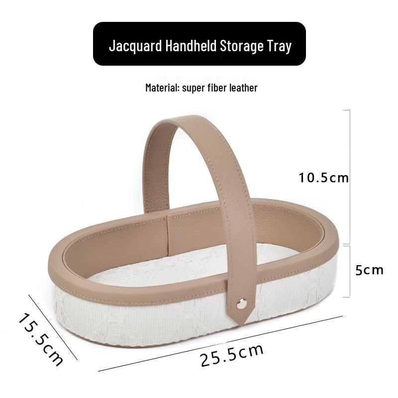 Francuska Retro Luksusowa Taca do Przechowywania ze Skórzanym Uchwytem do Szafki w Przedpokoju