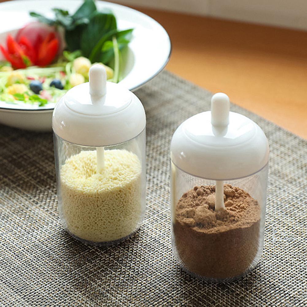 Salt Spice Lid Seal Pepper Sugar Bottle Spoon Seasoning Box Jar Kitchen