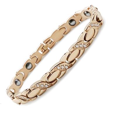 Pasiro Germanium Bracelet Static Elimination Stainless Steel Rose Gold CZ Women's Diamond3