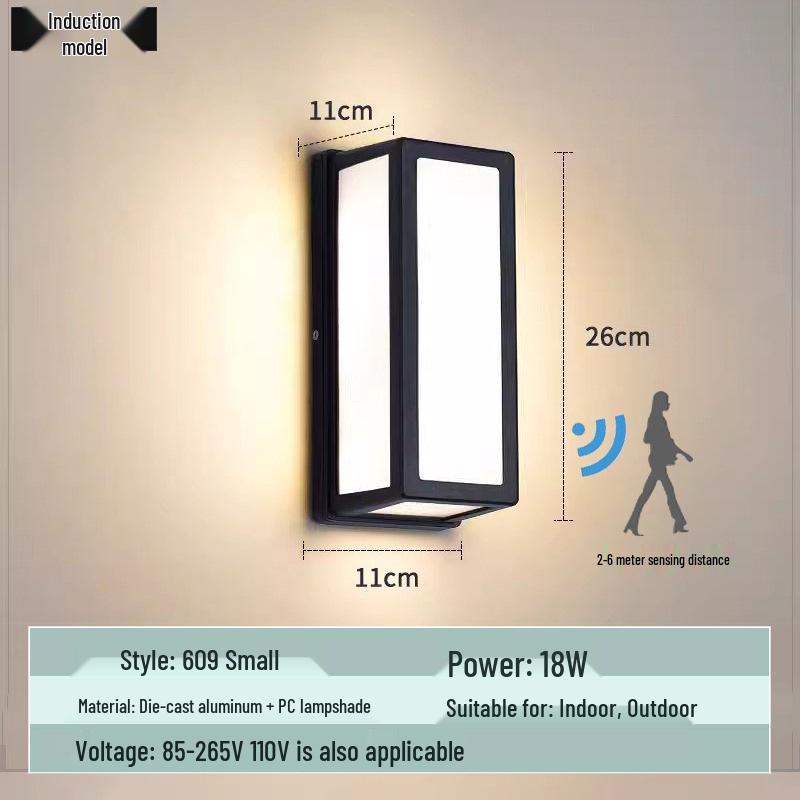 Lampă de Perete de Exterior în Formă de Lună, Rezistentă la Apă, cu Senzor Infraroșu, pentru Curte, Balcon și Prag