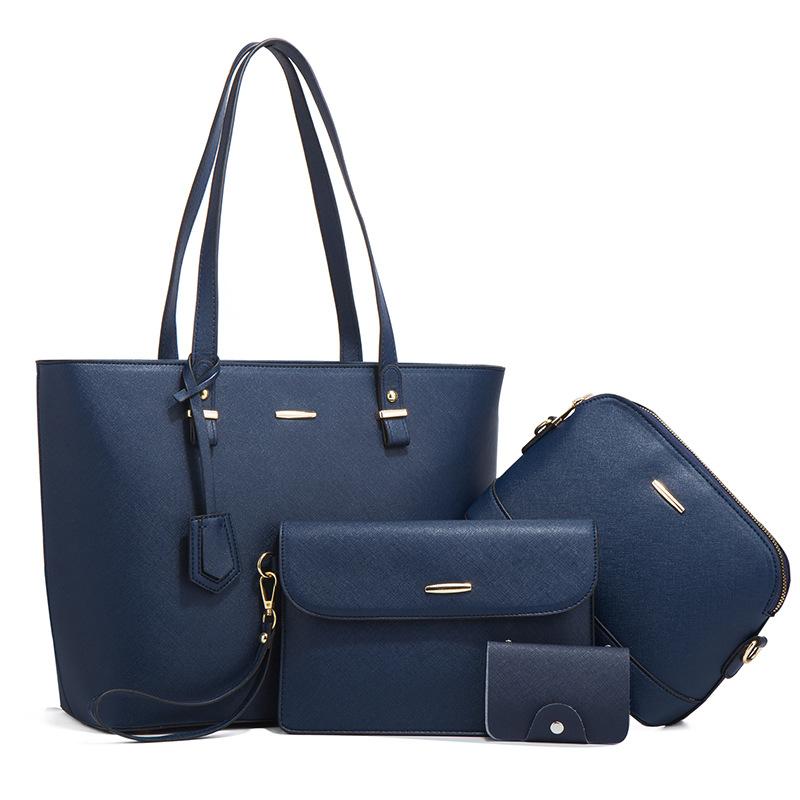 Trendy Women's Handbag Set 4-Piece Retro Top Handle Satchel Simple Elegant Crossbody Shoulder Bag Large Capacity