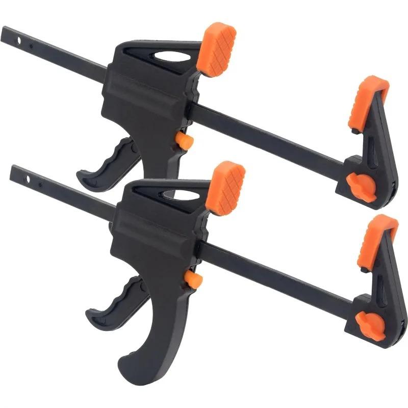 4 Quick F Clamp Trigger Woodworking Bar Clamp Spreader Wood Working Fixing Clip 2pcs