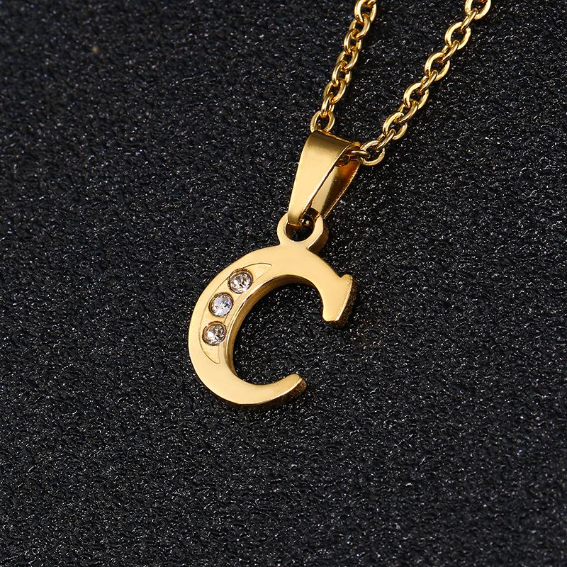 26-Letter Korean Style English Alphabet Pendant Necklace for Women and Besties