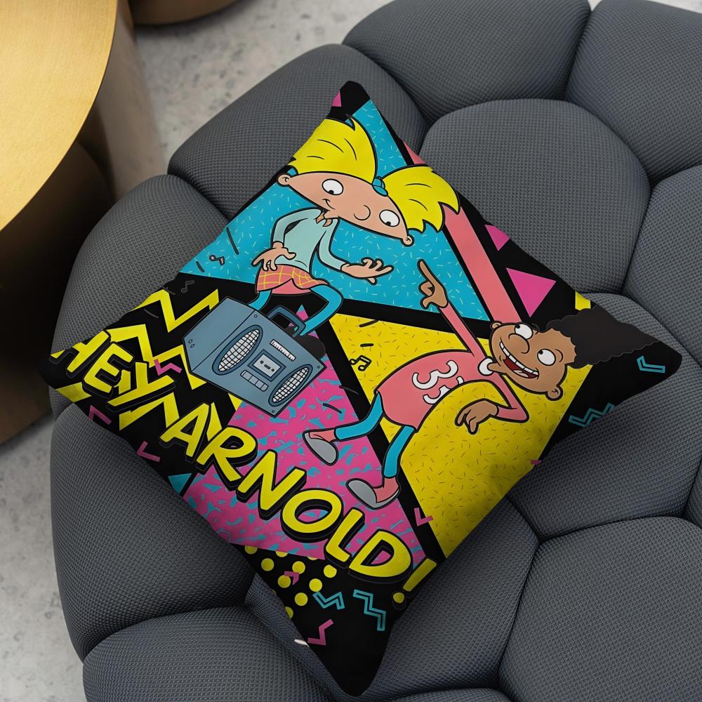 H-Hey ArnoldS Cushion Cover 2-in-1 Reversible Plush Pillow Cover | Car/Sofa/Bed | Perfect Gift