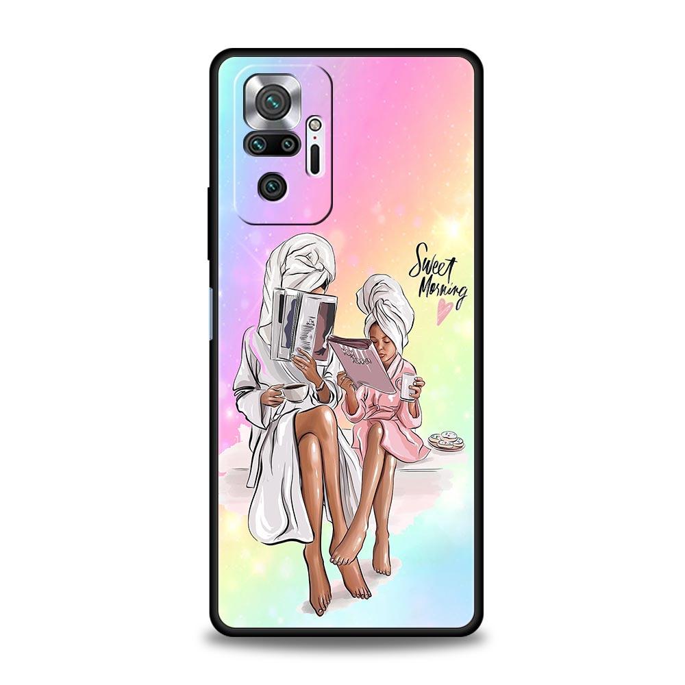 Super Mom Baby Phone Case For Xiaomi Redmi Note 14 13 5G 10 11 12 Pro Plus 4G 14C 13C 12C 10C Black Cover