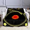 1PC Gold Turntable Red Vinyl Tonearm Controls Print Adult Children Warm Blankets Home Travel Car Soft Comfortable Luxury Gift