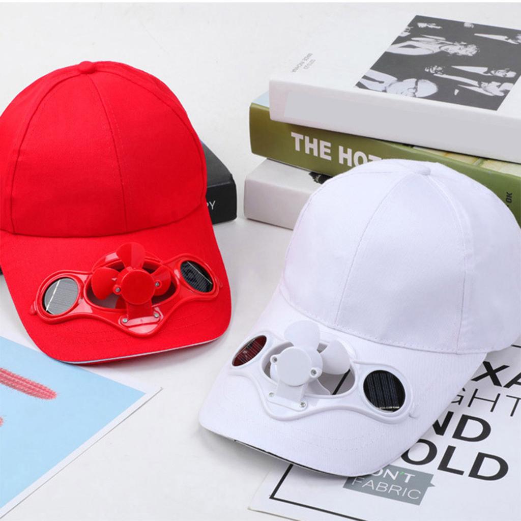 Solar Powered Fan Baseball Cap for Outdoor Activities with Adjustable Strap and PVC Blades