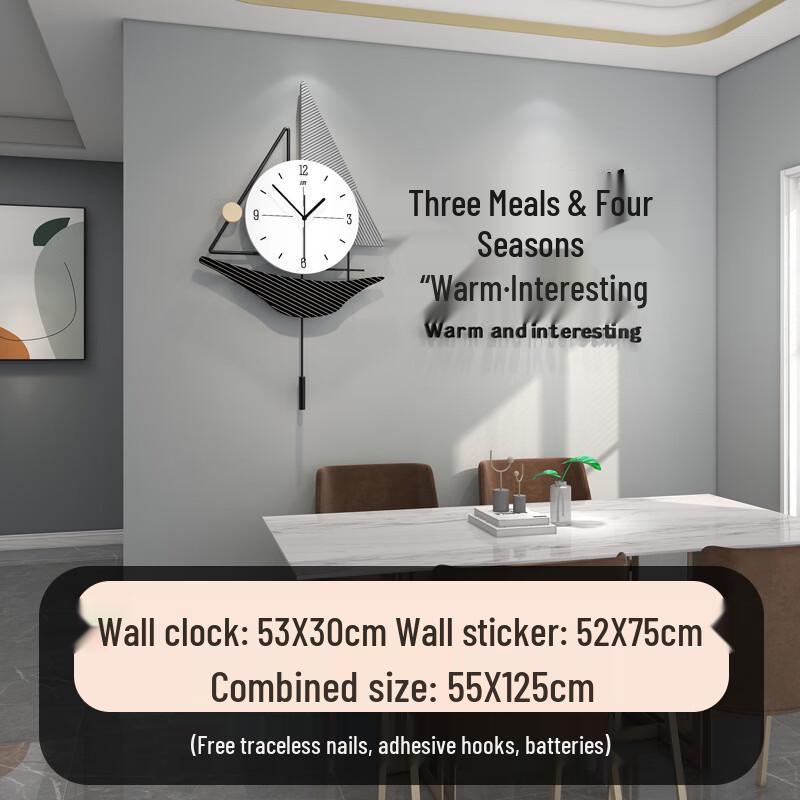 Настенные часы Handon JT22263 Маленькие с наклейкой «Три приема пищи, четыре сезона»