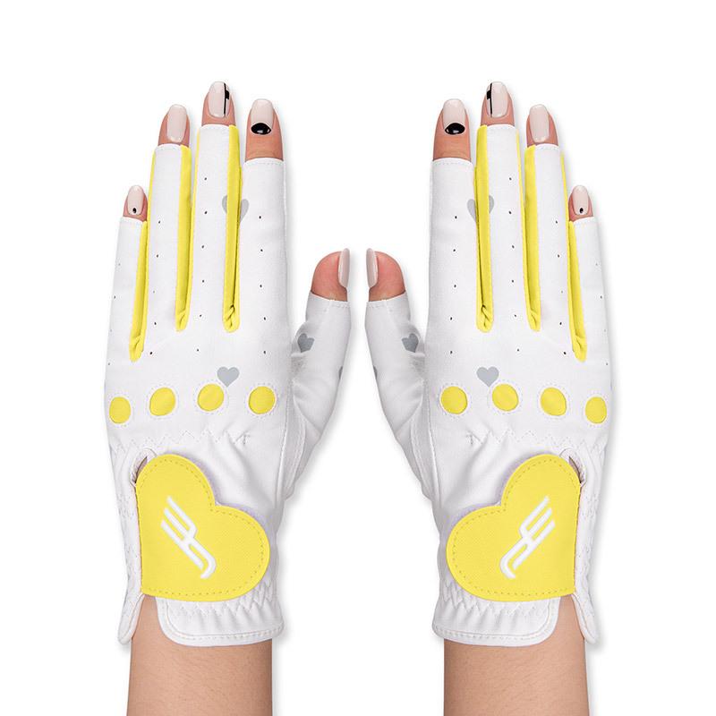 Clearance: Women s Fingerless Sun Protection Golf Gloves - Non-Slip, Breathable, Left & Right Hands жёлтый