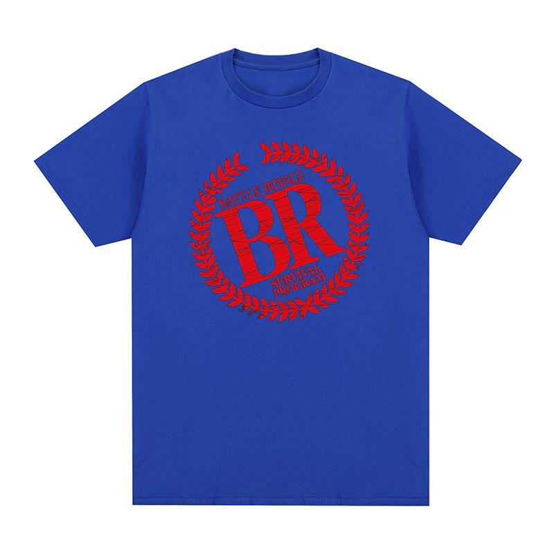 Battle Royale Graphic T Shirt BR Laurel Wreath Survival Program Red Logo Print Short Sleeve Crew Neck Unisex Cult Movie Streetwear Tops Tees