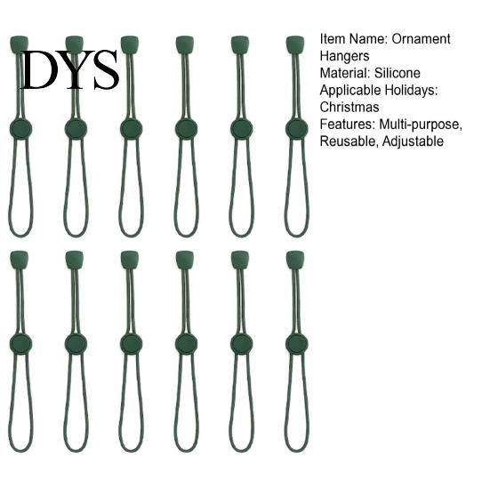 DIY Craft Hanging Tools 12 Pcs Christmas Hanger Ribbons, Silicone Ornament Hangers And Strings for Hooks Trees Tree, Adjustable Sliding Holiday Party