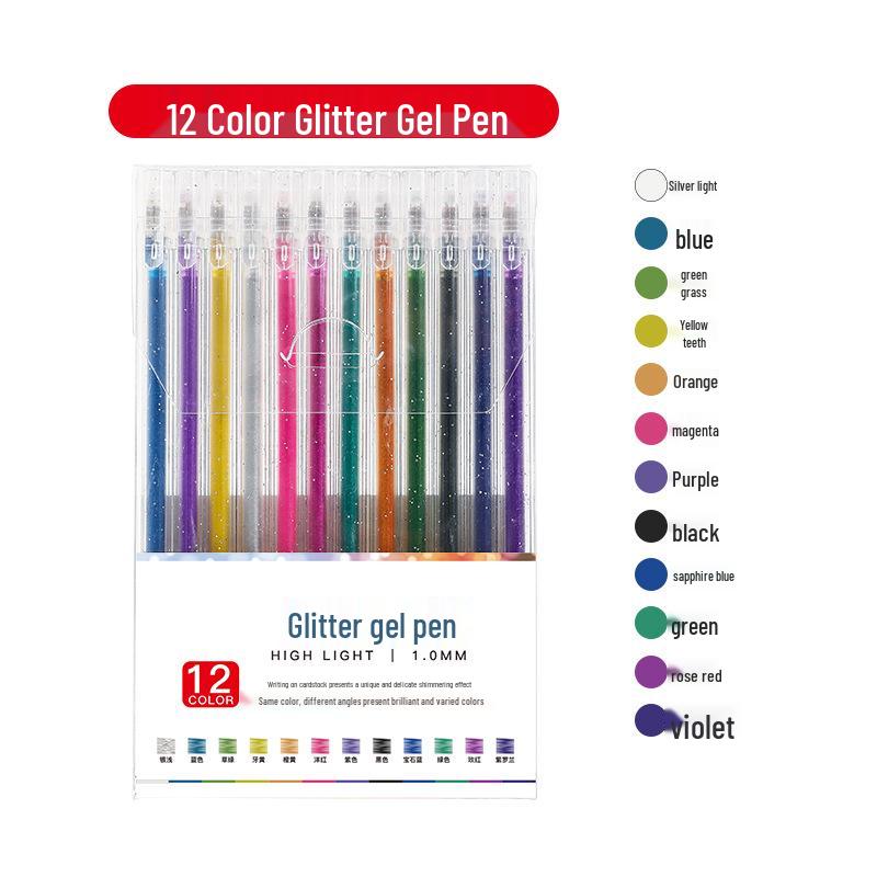 Fluorescent Glitter Gel Pens for Kids - Special Art Markers for Primary Students