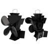 4 Leaf Fireplace Fan with Magnetic Temperature Gauge Heat Powered Air Circulating Fan for Home Wood