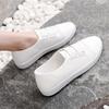 Women Classic Height Increased White Canvas Shoes Lady Casual Spring Street Slip On Shoes Zapatos Cool Shoes A2193