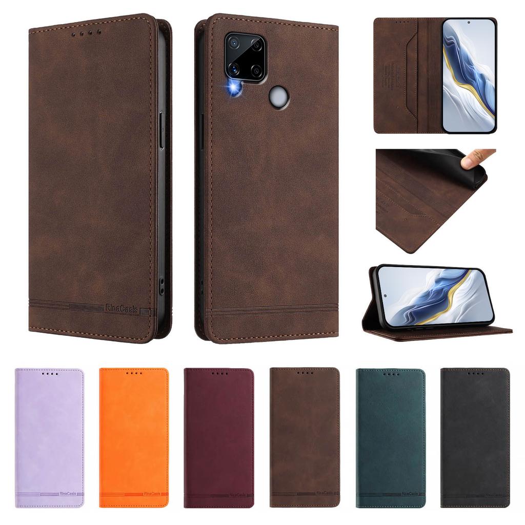 Magnetic Flip Wallet Luxury Leather Case For OPPO Realme C33 2026 C30s C30 C25s C25 C21Y C21 C20 C17 C15 C12 C11 Phone Cover