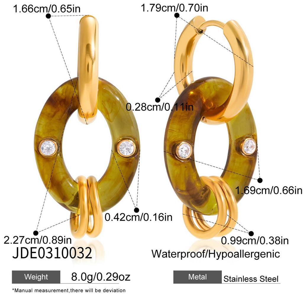 Youthway Vintage Crystal Resin Pendant Necklace For Women Minimalist  Gold Plated Stainless Steel Necklace Fashion Jewelry