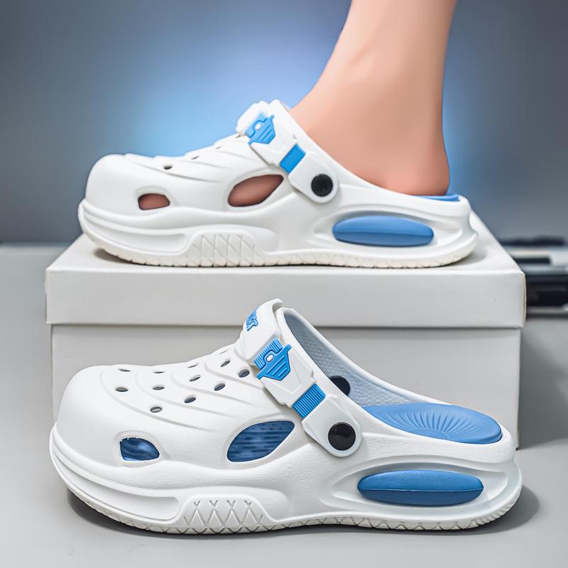Summer sandals fashionable thick-soled stepping on shit feeling casual hollow breathable hole shoes travel wear dual-purpose seaside sandals