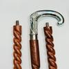 Personalized Twisted Wood Walking Cane: Silver Handle, Engraved Folding Stick Home Decor