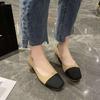 Soft-soled single shoes women's one-pedal versatile square head shallow mouth small leather shoes autumn new temperament Doudou shoes grandma shoes