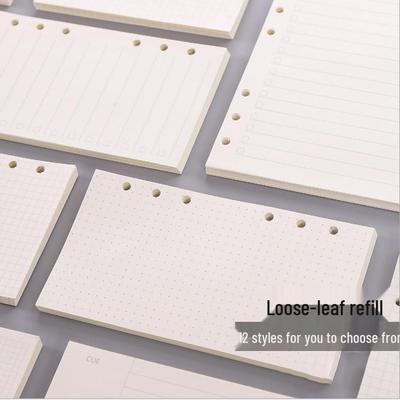 2021 A5 Loose-Leaf Planner Refill: Blank Grid & Lined Inner Pages, 6-Hole