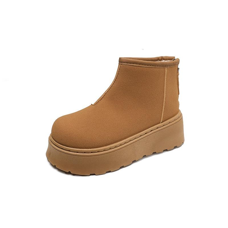 

Модные теплые ботинки на платформе женские новые зимние бархатные хлопковые туфли задняя молния повседневные короткие женские ботинки 42 верблюд