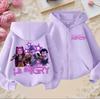 Hoodies Sweatshirts Girls Kids Girls Sweatshirt Zip Purple Hoodie Casual Top Hoodie Kids Clothing