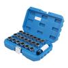 21pcs Anti Thief Wheel Lug Nut Key Stud Remover Tool with Toolbox 20 Locking Keys 17mm Socket