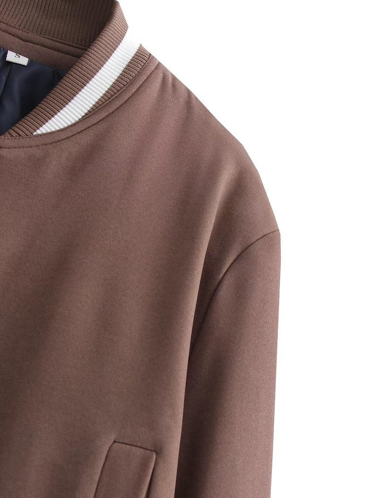 European and American Women's Casual Long-Sleeve Baseball Jacket