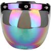 3 Snap Bubble Motorcycle Helmet Visor Face,3 Snap Visor Flip Open Face Bell Bubble Antifog 3/4 Up Adapter Lens Helmets,Motorcycle Retro 3 snap Sun