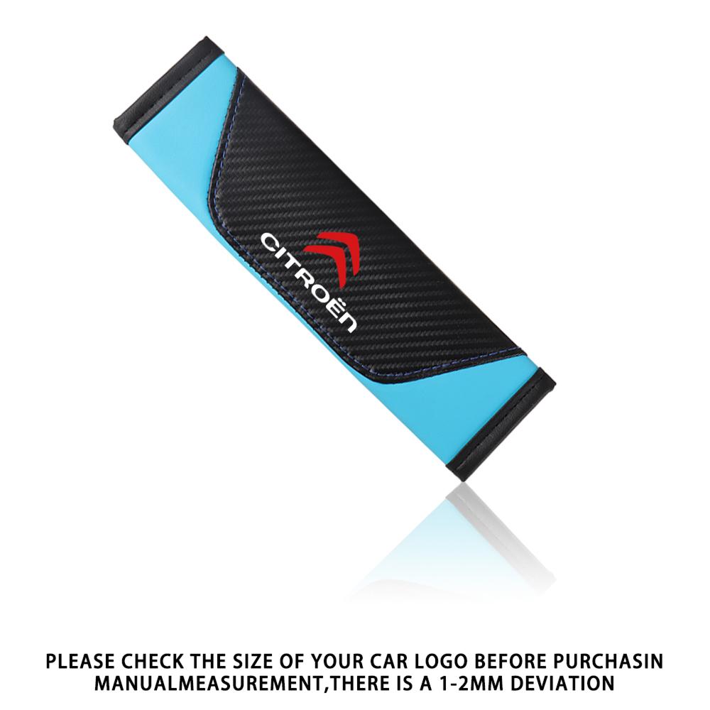 2Pcs Car Seat Belt Shoulder Carbon fiber Protector Pads For Citroen C1 C2 C3 C4 C4L C5 C6 C8 VTS C-ELYSEE Berlingo Xsara Celysee