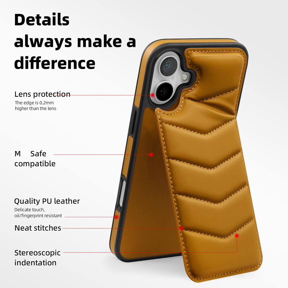KEYSION Luxuxy PU Leather Card Pocket Case for MagSafe for iPhone 16 16 Plus Magnetic Kickstand Phone Cover for iPhone 15 15Plus