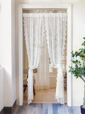 1PC White Lace Curtain, Living Room Window Curtain, Romantic Lace Gauze Curtain for Weddings and Holidays
