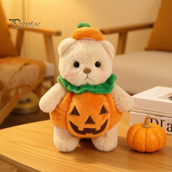 Cute Animal Gift for Kids Halloween Pumpkin Bear Plush Toy, Soft Stuffed Kids, Doll Toddlers Huggable Pillow Fall Holiday Home Decor