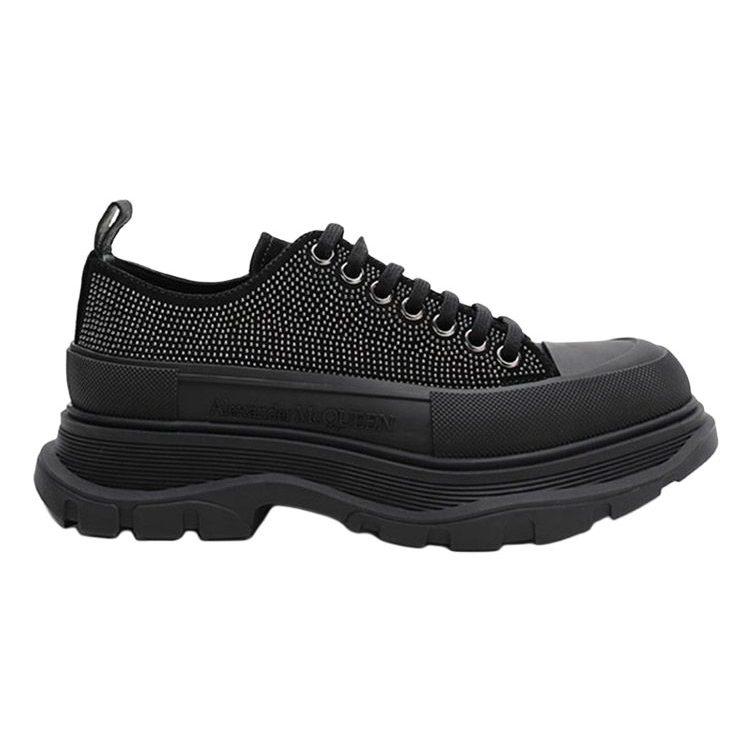 Alexander McQueen Tread Slick Leather Ankle Length Combat Boots Men's Black 647182WHZ271069