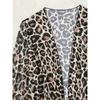 Leopard Print Scoop Neck Bikini With Long Sleeve Kimono Cover Up 3 Piece Set Swimsuits, Women's Swimwear & Clothing