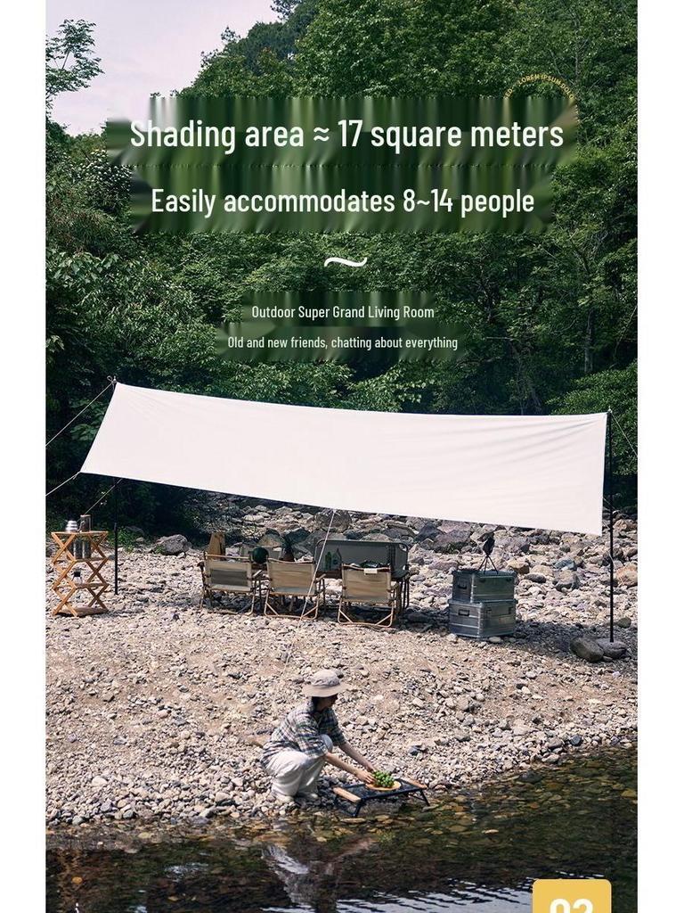 Black Glue 3-4 Person Rainproof Sunproof Camping Tent with Thickened Coating - Portable Outdoor Equipment.