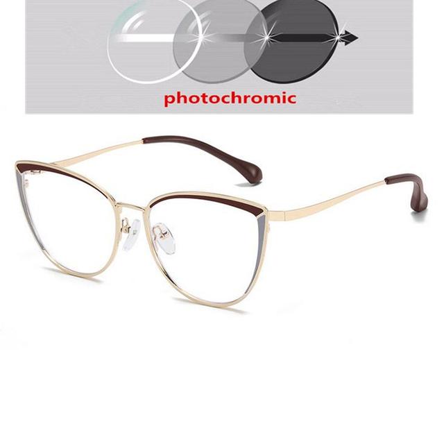 

Женские очки кошачий глаз с защитой от синих лучей, очки по рецепту для близоруких, металлические пружинные очки с коротким зрением, очки 0 -0,5 -0,75 до -6,0 Myopia -4.5