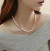 Natural pearl necklace simple and versatile splicing millet bead neck chain French fashion beaded neck chain