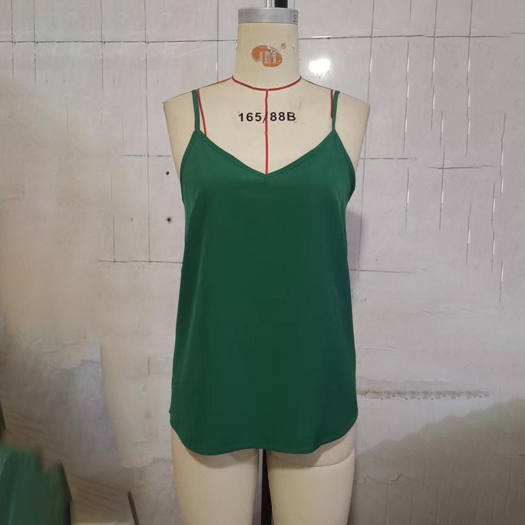 Damen Frühling Sommer Einfarbig Kariert Camisole Urlaub Sexy Locker Ärmellos Trägerweste Rückenfrei Tanktops S-XL