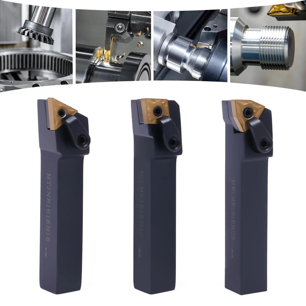 33pcs Lathe Tool Kit, Carbide Turning Set with Indexable Holders & Blades, Includes 3 Tool Holders, 4 Hex Keys for Metalworking