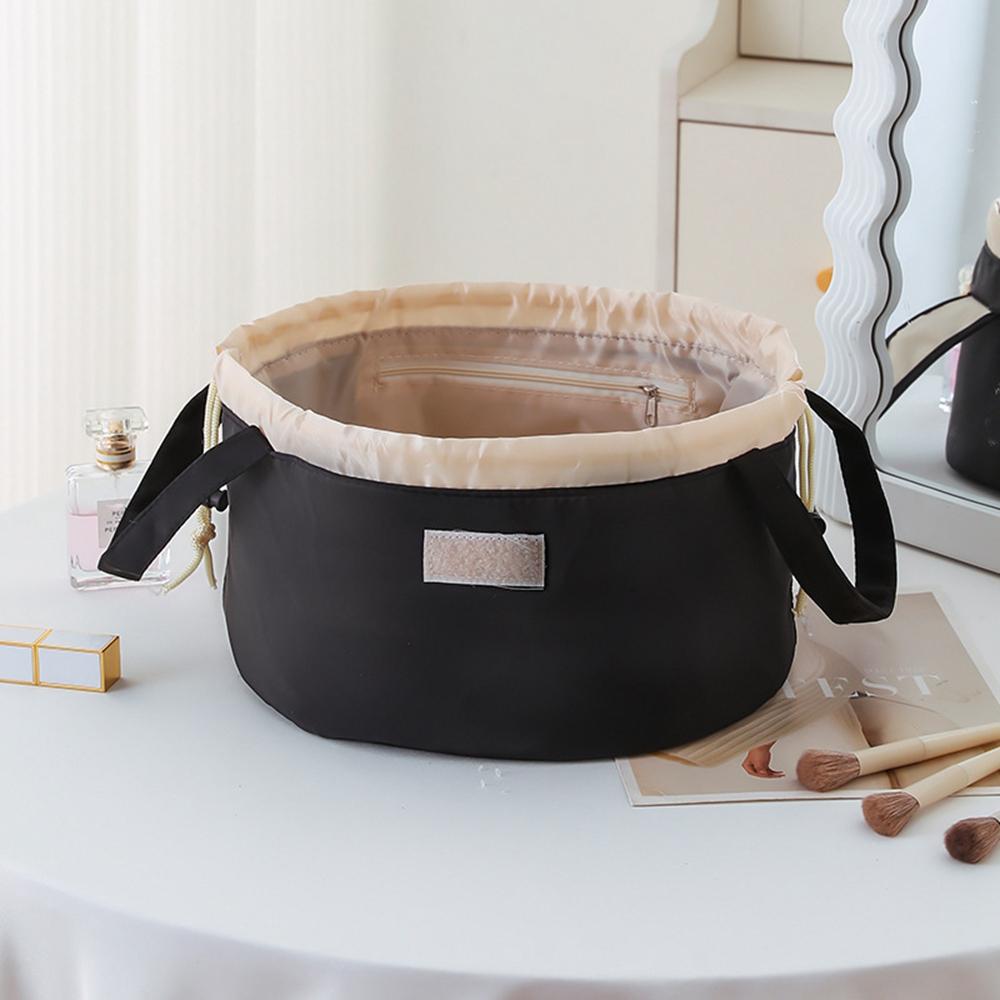 Large Capacity Drawstring Makeup Bag Portable Wear-Resistant Travel Toiletry Organizer for Travel Daily Use