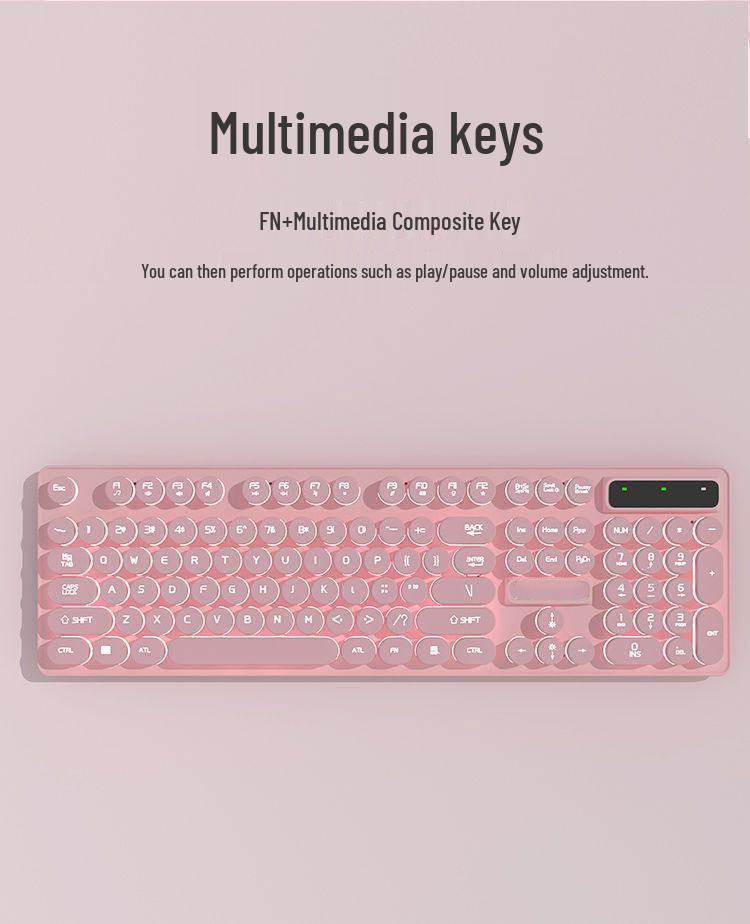 Punk Wired Mechanical Keyboard & Mouse Set with Color-Block Design, Backlit Keys, High Aesthetic, and Enhanced Tactile Feel for Office and Gaming Use