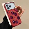 For iPhone 17 Pro Max Case Retro Oil Painting Style Cherry Pattern Leather Texture Soft Silicone Cover For iPhone 16 15 14 13 Pro 12 11 16E Air