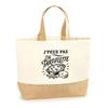 Cabas - PLANETEE - J'peux Pas Minimaliste - Motif « J'peux Pas J'ai Tartiflette » - Coton Premium &amp; Fond Jute - 48×37×13 Cm