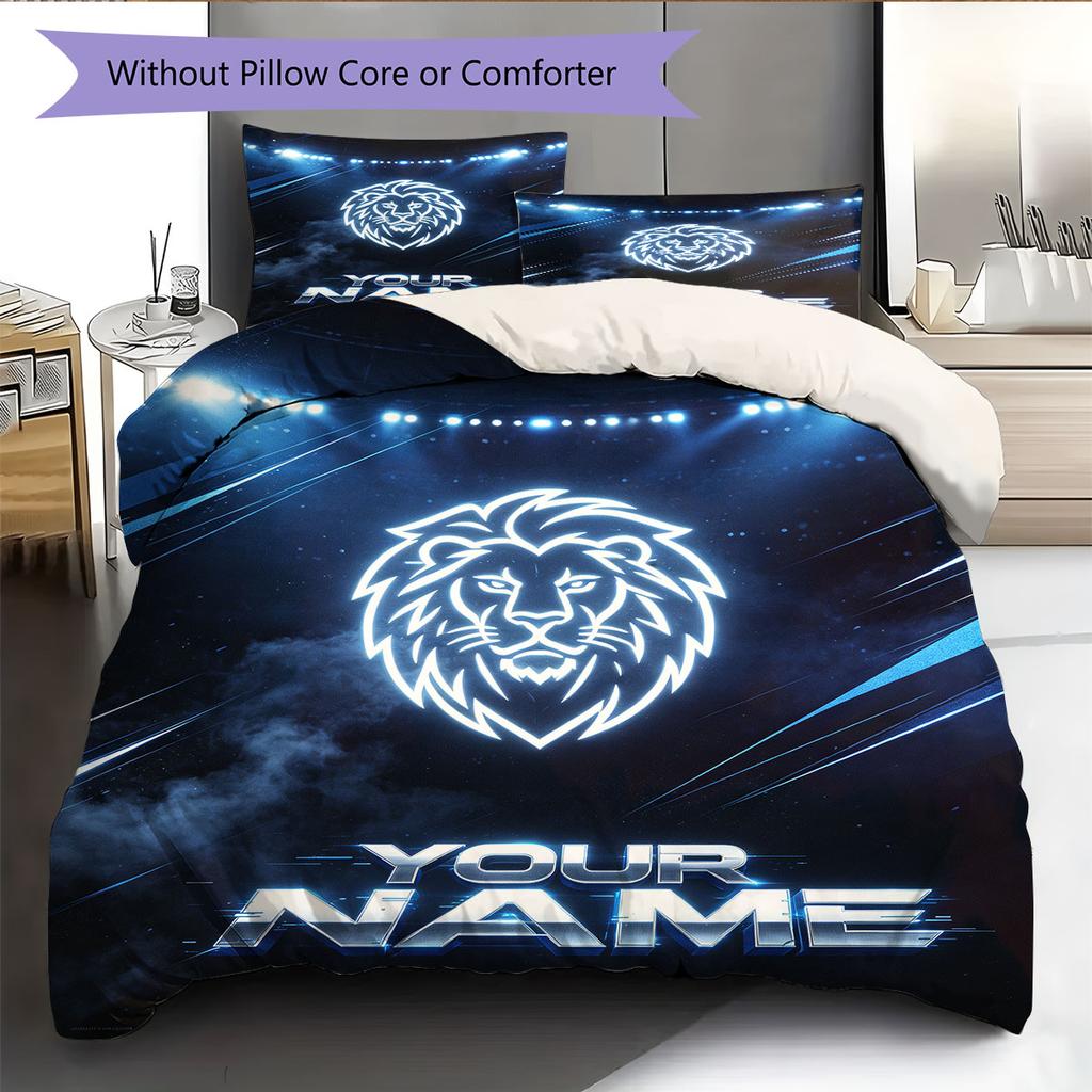 Custom Name,Millwall Pattern Bedding Home Decoration Birthday Gift ( 1 duvet cover + 2 pillowcase, without core),fan merchandise.
