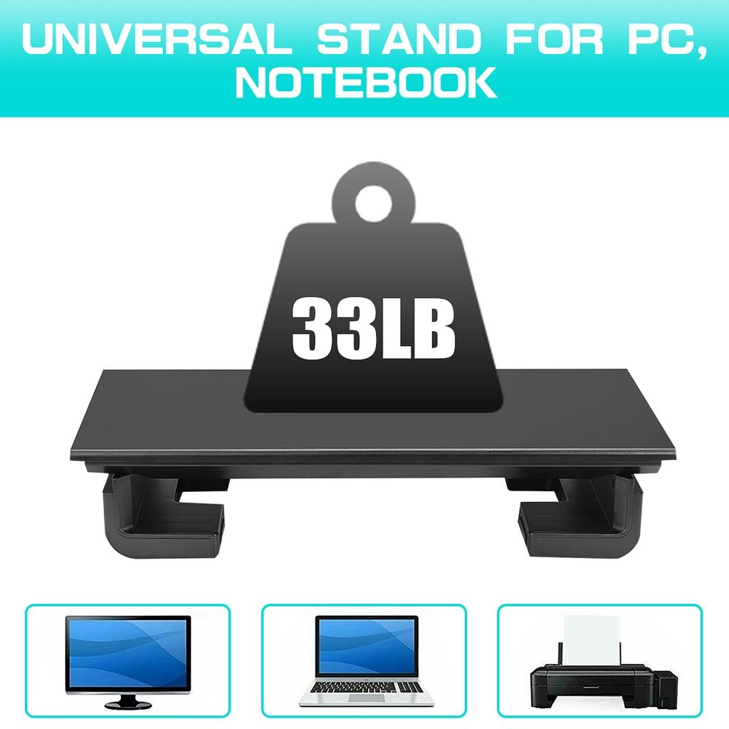 4 USB Multifunction Computer Monitor Riser Stand 2.0 Ports Charging Monitor Holder Computer Screen Shelf Laptop Rack Organizer Black