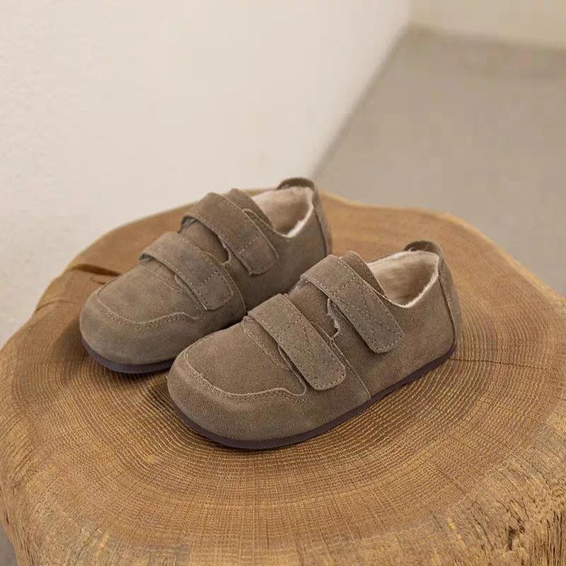 Children's Cotton Shoes 2024 Autumn and Winter Cashmere Girls Two Cotton and Cashmere Warm Furry Boys Wear Shoes